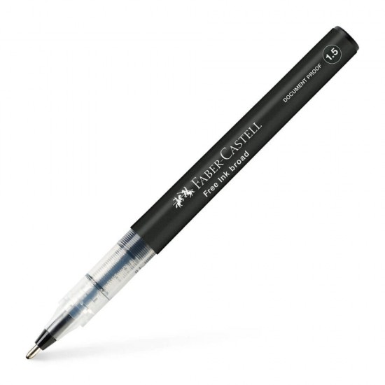 Roller Negru 1.5 mm Faber-Castell Free Ink, Roller cu Cerneala Neagra, Roller Mina Neagra, Roller Faber Castell, Rolere Negre, Roller 1.5 mm, Rollere 1.5 mm, Accesorii Birou Faber Castell, Accesorii Birotica Faber Castell