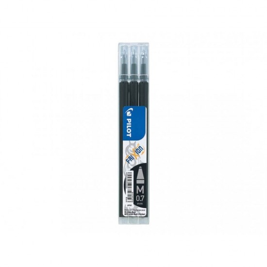 Set 3 Rezerve Roller PILOT Frixion, 0.7 mm, Negru, Rezerve Rollere cu Gel Termosensibil, Rezerve pentru Rollere 0.7 mm, Rezerva pentru Roller PILOT, Rezerve Mina Neagra Roller, Seturi de Rezerve pentru Roller PILOT, Rezerve PILOT FRIXION