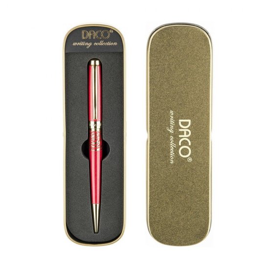 Set Pix Metalic si Etui Daco, Mina Tip Parker, 1 mm, Corp Rosu, Imprimeu Folcloric Trandafir de Moldova, Set Pix si Etui, Pix Scriere, Pix Scoala, Pix Elegant, Pixuri Scriere, Pixuri Scoala, Pix Elevi, Set Pix Etui, Pix cu Etui, Pixuri Elevi