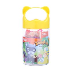 Set Plastilina Deli Soft Air Dry, 12 Culori, 3 Unelte, 140 g, Set Plastilina cu Unelte, Set Plastelina cu Unelte, Plastilina cu Uscare la Aer, Plastilina cu Intarire la Aer, Plastilina care se Usuca la Aer, Plastilina care se Intareste la Aer