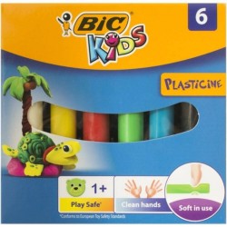 Set 6 Plastiline BIC, Culori Asortate, Plastilina BIC, Set Plastilina, BIC Plastilina, Plastilina Copii, Plastilina cu Forma, Plastilina de Calitate, Plastilina de Modelat, Plastilina Figurine, Plastilina Multicolor