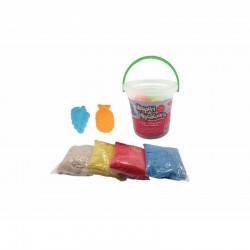 Nisip Modelabil cu Doua Forme pentru Modelaj DACO, 4 Culori, 400 g, Diverse Culori, Nisip Modelabil Colorat, Nisip Modelabil pentru Copii, Nisip Modelabil pentru Scoala, Nisip Kinetic, Nisip Modelator pentru Copii, Nisip Modelator cu Forme