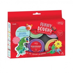 Plastilina Usoara DACO, 6 Buc/Set, 28 g, Model Funny Doughy, Plastilina Colorata, Plastilina pentru Copii, Plastilina pentru Modelat, Plastilina Modelatoare, Plastiline pentru Gradinita, Set Plastilina