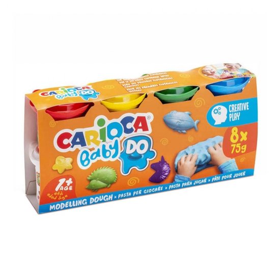 Plastilina Usoara pentru Modelat Carioca Baby, 8 Culori, 600 g, 8 Tuburi de 75 g, Plastic, Plastilina Scoala, Plastilina Gradinita, Plastilina Modelare, Plastilina Modelat, Plastilina pentru Copii, Plastilina Ambalata, Plastilina Carioca