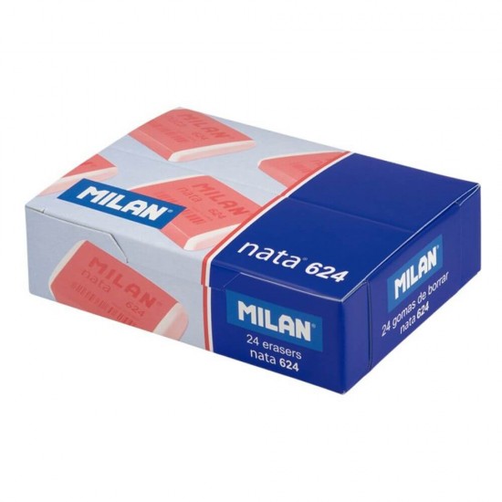 Set 24 Radiere MILAN Nata 624, Cauciuc Sintetic, Ambalaj de Protectie, Culoare Alba, Radiera Alba, Radiere din Cauciuc, Radiere si Gume de Sters, Set Radiere, Set Gume de Sters, Radiere MILAN, Accesorii Birou, Rechizite Scolare