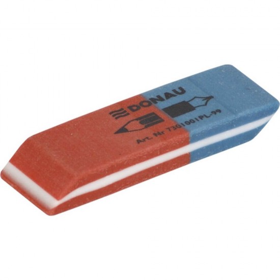 Set 40 Radiere DONAU cu Doua Capete, 57x19x8 mm, Culoare Albastru/Rosu, Radiera Colorata, Radiere si Gume de Sters, Gume pentru Creion si Pix, Radiere pentru Cerneala, Radiere din Cauciuc, Gume de Sters, Accesorii Birou
