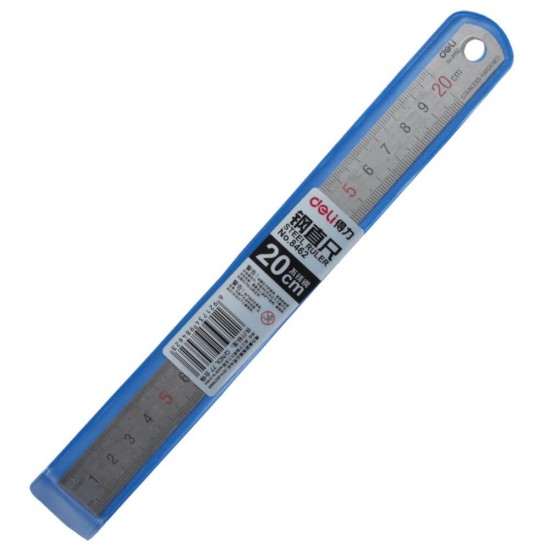 Rigla Metalica Deli, 20 cm, Rigla Metalica Gradata, Rigla Metalica 20 cm, Rigla de Metal Gradata, Rigle Metalice Gradate, Rigle Metalice 20 cm, Rigla 20 cm, Rigle 20 cm, Rigle de Metal Gradate, Liniar Metalic Gradat, Liniar Metalic 20 cm