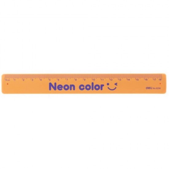 Rigla Flexbila din Silicon Deli Neon Color, Dimensiune 18 cm, Portocaliu, Rigla, Rigla Flexibila, Rigla din Silicon, Rigla Deli, Rigla din Silicon Deli, Rigla Silicon Deli, Rigla 18 cm, Rigla din Silicon 18 cm, Rigla Gradata