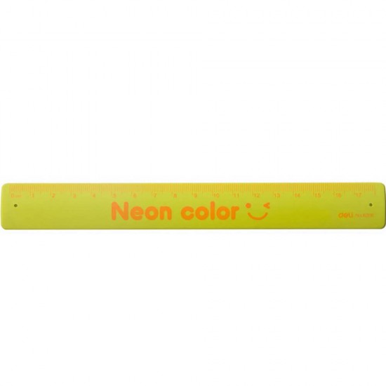 Rigla Flexbila din Silicon Deli Neon Color, Dimensiune 18 cm, Verde, Rigla, Rigla Flexibila, Rigla din Silicon, Rigla Deli, Rigla din Silicon Deli, Rigla Silicon Deli, Rigla 18 cm, Rigla din Silicon 18 cm, Rigla Gradata