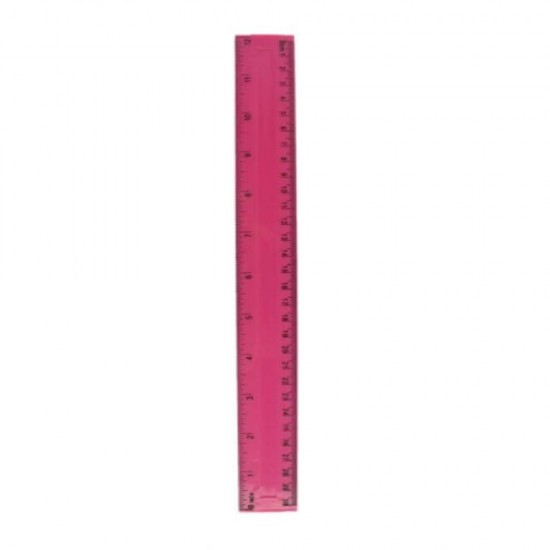 Rigla Rosie din Plastic Color Mat, 30 cm - Rechizite Scolare