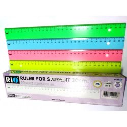 Liniar Rio Neon, 30 cm, Plastic, Transparent, Liniar Matematica, Liniar 30 cm, Liniar din Plastic, Liniar Transparent, Rigla Transparenta, Rigla Plastic, Rigla Matematica, Rigla 30 cm, Linie 30 cm, Liniare Plastic, Linii Plastic