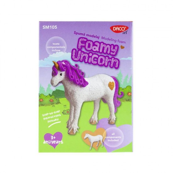 Spuma Modelaj DACO Foamy Unicorn, Spuma Modelaj, Spuma Modelaj DACO, Spuma DACO, Spuma Modelaj Copii, Spuma Modelaj pentru Copii, Spuma de Modelat, Spuma Modelatoare, Spuma de Modelat DACO