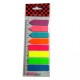 Stick Index Plastic Color EVOffice cu Rigla, Forma Steag si Sageata, Dimensiune 44x12.7 mm, 8 Culori Neon x 25 File