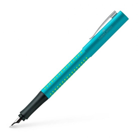 Stilou Faber-Castell Grip 2010, Penita Inox F, Turcoaz, Stilou Faber Castell Grip 2010 Turcoaz, Stilou Penita F, Stilou Turcoaz Faber Castell, Stilouri Faber Castell Grip 2010, Instrumente de Scris Faber Castell, Stilou Alimentare Patron Mic Standard