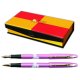 Set Pix si Stilou Picasso, Penita Placata cu Aur de 22K, Roz/Negru, Mina Pix 1 mm Albastru, Penita Placata cu Aur de 22K, Material Metal, Grip Negru, Stilou Placat cu Aur, Stilou cu Pix, Stilou Picasso, Pix Picasso, Pix cu Mina Parker
