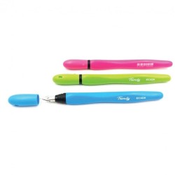 Stilou ECADA Trendy, Penita Iridium Tip F, Diverse Culori, Plastic, Patron de Cerneala Standard sau Lung, Stilou pentru Scoala, Stilou Scolar, Stilouri Scolare, Stilou din Plastic, Instrumente de Scris, Stilou ECADA