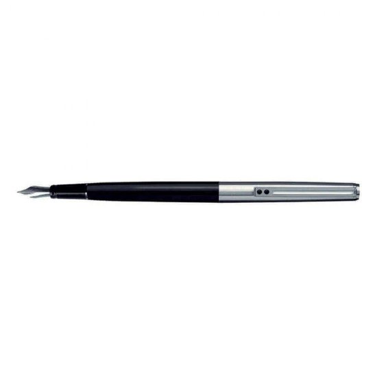 Stilou Inoxcrom, Negru/Argintiu, Corp din Metal, Penita din Iridium, Patron Standard sau Lung, Stilouri cu Penita Iridium, Stilouri Inoxcrom, Stilouri Elegante, Stilouri cu Cerneala Standard, Rechizite, Accesorii pentru Scris, Instrumente de Scris