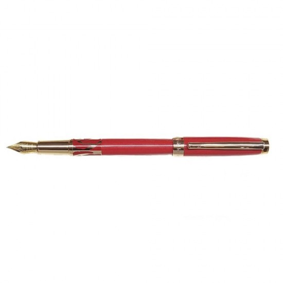Stilou DACO Metalic, Model Trandafir, Penita Iridium M, Rosu, Cerneala Standard, , Stilouri cu Penita Iridium M,  Stilouri Office, Stilouri Elegante, Stilouri cu Cerneala Standard, Rechizite, Accesorii pentru Scris, Instrumente de Scris