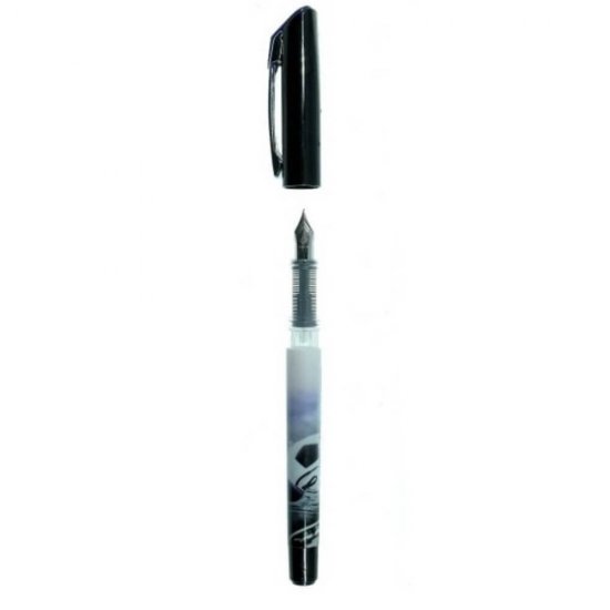 Stilou Ecada Fotlbalistii Artisti, Corp Negru/Alb, Penita Iridium de tip F, Corp din Plastic, Stilou Ecada, Stilou Scolar Ecada, Stilouri Ecada cu Rezerva Standard, Stilouri Ecada cu Rezerva, Stilouri pentru Elevi, Stilou Plastic Ecada