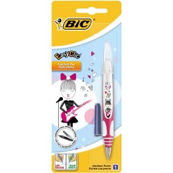 Stilou BIC Easy Clic Manga, Penita Iridium, Corp Alb/Violet, Stilou BIC Easy Clic, BIC Easy Clic Manga, Stilou BIC, Stilou pentru Scoala, Stilou cu Design, Stilou fara Rezerva, Stilou Design, Stilou cu Rezerva, Instrumente de Scris