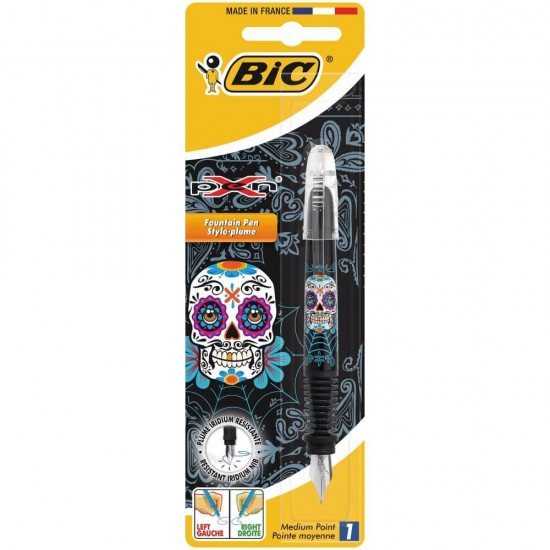 Stilou BIC Xpen Decor Skull, Penita Iridium, Culoare Corp Negru, Stilou xpen Decor SKULL, Stilou Bic Xpen Skull, Stilou Scolar, Stilouri Scolare, Stilouri Bic, Stilou cu Model, Stilouri Bic Decor Skull, Stilouri Penita Iridium