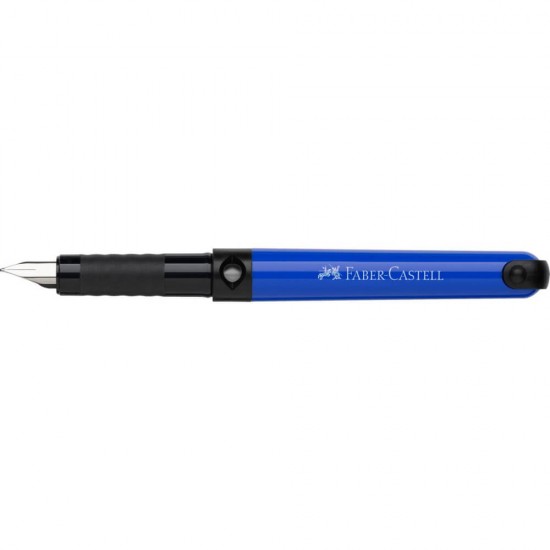 Stilou cu Penita Iridium Tip A Faber-Castell Scholar Vario, Culoare Corp Albastru, Grip Cauciucat, Stilou Faber-Castell, Stilou Scoalr Vario, Stilouri Faber-Castell cu Rezerva Standard, Stilouri Faber-Castell cu Rezerva, Stilouri pentru Elevi