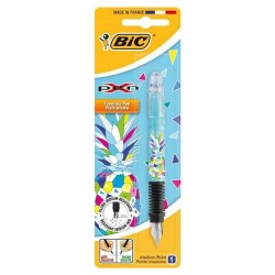 Stilou BIC Xpen Decor Fete, Penita Iridium, Culoare Corp Albastru Deschis, Stilou BIC cu Cerneala, Stilou pentru Scoala, Stilou cu Design, Stilou pentru Fete, Stilouri Fete