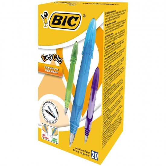 Set 20 Stilouri BIC Easy Clic Standard, Penita Iridium, Corp Multicolor, Stilou BIC, Stilouri BIC cu Rezerva Standard, Stilouri BIC cu Rezerva, Stilou Multicolor, Stilouri pentru Elevi, Stilouri cu Cerneala