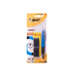 Stilou BIC Xpen Standard, Penita Iridium si 6 Patroane de Cerneala, Culoare Albastru, Stilou cu Rezerva, Stilou Rezerva BIC, Stilou BIC, Stilou cu 6 Rezerve, Stilouri BIC cu Cerneala Albastra, Stilouri Scoala cu Rezerva, Stilou Albastru pentru Scoala