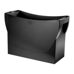 Suport Dosare Suspendabile, 390x150x260 mm, Polistiren, Capacitate 20 Dosare, Negru, Suport din Plastic pentru Documente, Organizator Dosare Suspendabile