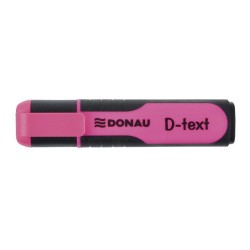 Set 10 Textmarkere DONAU D-text, Varf Tesit si Scriere de 1-5 mm, Corp cu Grip, Culoare Roz Fluorescent, Textmarker Birou, Evidentiator, Instrumente de Scris