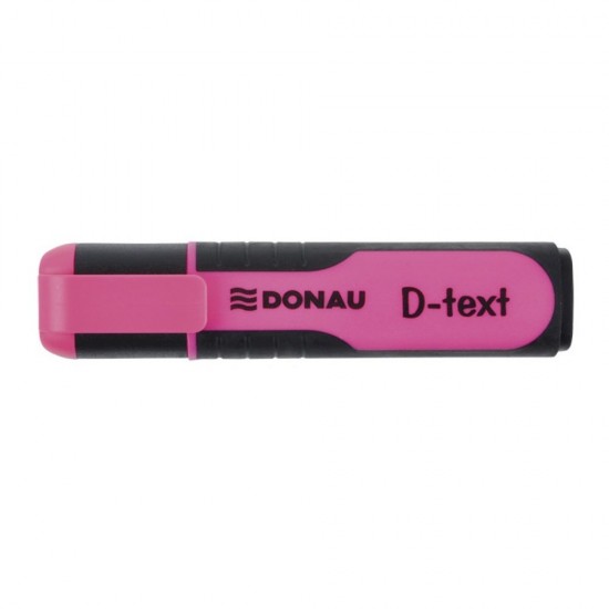 Set 10 Textmarkere DONAU D-text, Varf Tesit si Scriere de 1-5 mm, Corp cu Grip, Culoare Roz Fluorescent, Textmarker Birou, Evidentiator, Instrumente de Scris