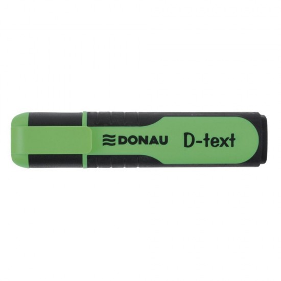Set 10 Textmarkere DONAU D-text, Varf Tesit si Scriere de 1-5 mm, Corp cu Grip, Culoare Verde Fluorescent, Textmarker Birou, Evidentiator, Instrumente de Scris