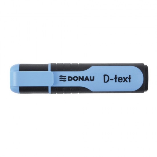 Set 10 Textmarkere DONAU D-text, Varf Tesit si Scriere de 1-5 mm, Corp cu Grip, Culoare Albastru Fluorescent, Textmarker Birou, Evidentiator, Instrumente de Scris
