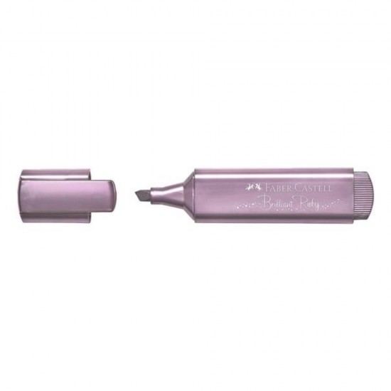 Textmarker Faber – Castell 1546, Rubiniu Metalizat, Rechizite Scolare, Textmarker Pigmentat, Accesorii pentru Birou, Marker Metalizat Rubiniu, Textmarker Rubiniu