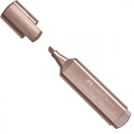 Textmarker Faber – Castell 1546, Roz Metalizat, Rechizite Scolare, Textmarker Pigmentat, Accesorii pentru Birou, Marker Metalizat Roz, Textmarker Roz