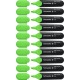 Set 10 Textmarkere Schneider Job, Varf Tesit si Scriere de 1-5 mm, Cerneala pe Baza de Apa, Culoare Verde Fluorescent, Evidentiator, Accesorii Birou, Instrumente de Scris