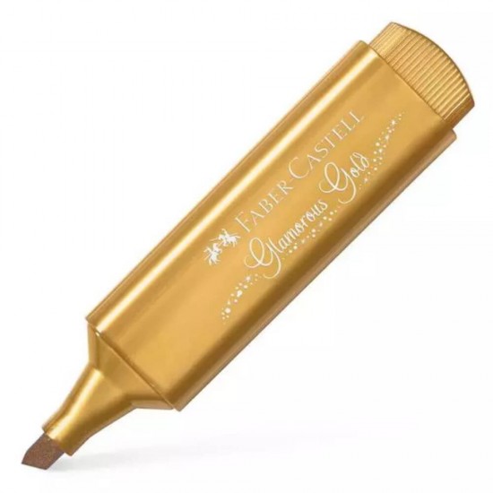 Textmarker Faber – Castell 1546, Auriu Metalizat, Rechizite Scolare, Textmarker Pigmentat, Accesorii pentru Birou, Marker Metalizat Auriu, Textmarker Auriu