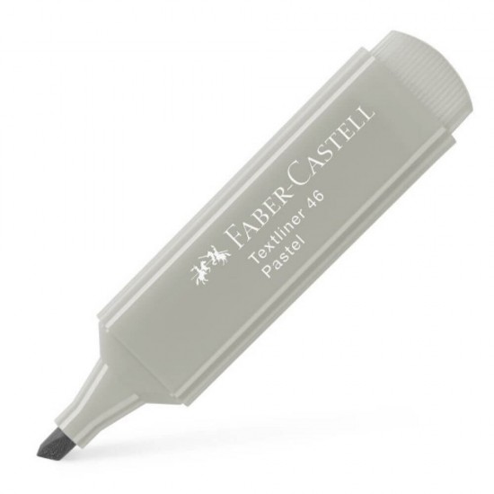 Textmarker Faber – Castell 1546, Gri Pastel, Rechizite Scolare, Textmarker Pigmentat, Accesorii pentru Birou, Marker Pastel Scoala, Textmarker Gri