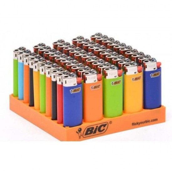 Set 50 Brichete Clasice, BIC Mini, 6.3x2.2x1.2, Diverse Culori, Brichete Reincarcabile, Brichete de Buzunar, Brichete de Aprins Focul, Brichete de Aprins Lumanari, Brichete de Aragaz, Set Brichete