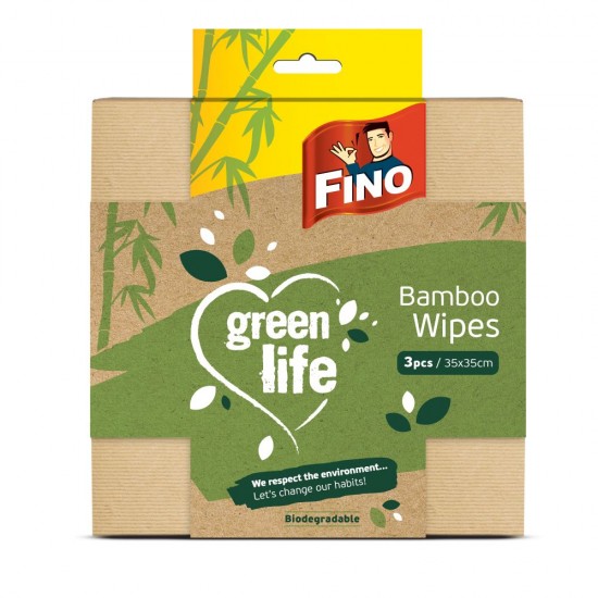 Lavete Multifunctionale Bambus Green Life, 3 Buc/Set, 35x35 cm, Lavete Bucatarie, Lavete Baie, Fino Green Life, Lavete Ecologice