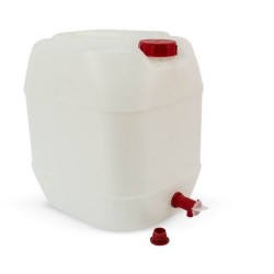 Canistra cu Capac Etans STERK, 20 L, cu Robinet, Plastic Alb/Rosu, Canistra cu Robinet, Canistre cu Robinet, Canistre din Plastic cu Capac, Canistre cu Capac Etans 20 L, Canistra de Plastic 20 Litri