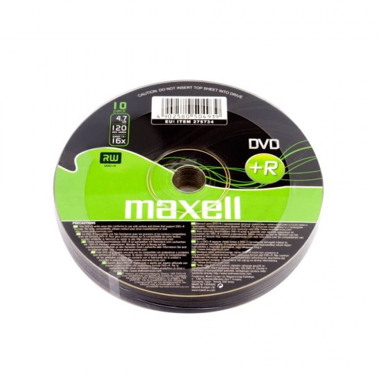 Set 10 DVD +R Inscriptibil Maxell, Capacitate 4.7 GB, Viteza 16x, DVD+R Maxell, DVD+R Printabil, DVD+R 16x4.7 GB, Maxell DVD+R 16x4.7 GB la Set, DVD+R Inregistrare Jocuri si Muzica 