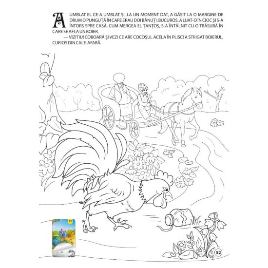 Carte de Colorat A4, 80 Pagini cu Povesti si Abtibilduri, Vol.4