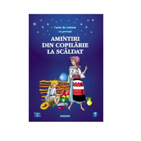 Amintiri din Copilarie, La Scaldat, Carte de Colorat cu Povesti A4