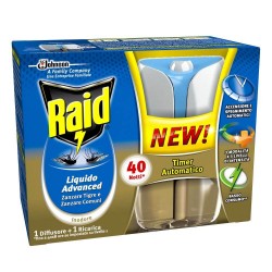 Aparat Electric Raid Advanced cu Lichid Impotriva Tantarilor, 33 ml, Set Aparat Electric si o Rezerva, Aparat Electric cu Temporizator, Protectie 40 de Nopti, Set Aparat Electric Anti Tantari si Rezerva, Aparat Impotriva Tantarilor cu Rezerva Lichida