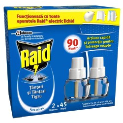 Rezerva Lichid Anti Tantari pentru Aparat Electric Raid, 2 Buc/Set, 27 ml, Impotriva Tantarilor, Insecticid, Rezerva Lichida Aparat Anti Tantari, Set Rezerve Lichide Aparate Raid Impotriva Tantarilor, Solutii Raid Impotriva Tantarilor
