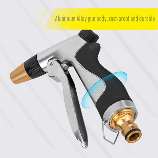Set 5 Piese Pistol de Irigat Deli, Metal si Plastic, Viteze Variabile, Distanta Pulverizare 8 m, Buton de Blocare, Pistol pentru Irigat, Pistol de Udat, Pistol pentru Udat, Pistol pentru Irigat, Pistol Irigat, Pistol Irigatie, Pistol Irigare