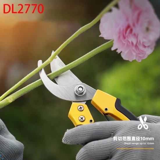 Foarfeca Profesionala de Gradinarit Deli, Capacitate de Forfecare 10 mm, Suruburi Duble Fixare, Lungime 8 Inch, Maner Aluminiu, Foarfeca Gradinarit, Foarfeca pentru Gradinarit, Foarfece de Gradina, Foarfece Gradina, Foarfece pentru Gradina, Foarfeca Otel