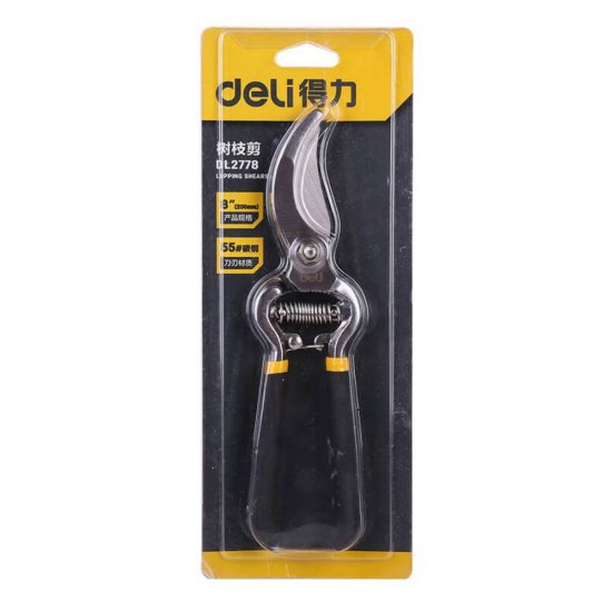 Foarfeca de Gradinarit Deli, Lama SK5, 2 Dimensiuni de Deschidere, Lungime 8 Inch, Maner cu Acoperire Antiderapanta, Foarfeca Gradinarit, Foarfeca pentru Gradinarit, Foarfece de Gradina, Foarfece Gradina, Foarfece pentru Gradina, Foarfeca Otel